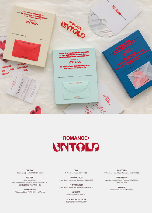 ENHYPEN - ROMANCE : UNTOLD (2ND STUDIO ALBUM) + Apple Music Photocard